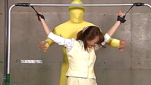 Japanese Office Lady Tied To Frame And Tickle Japanese Office Lady Tied To Frame And Tickle