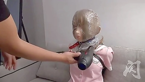 Latex Breathplay With Rubber Masks