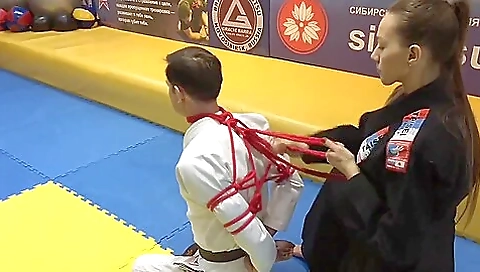 Boy Get Tied By Karate-woman Boy Get Tied By Karate-woman