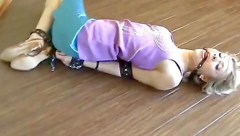 Blond Hogtied And Ball Gagged On The Floor Blond Hogtied And Ball Gagged On The Floor